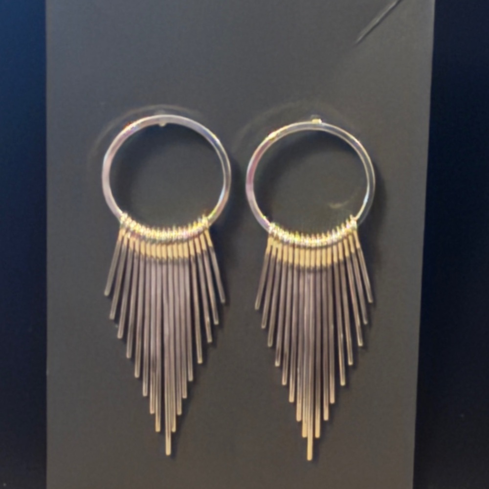 🌻 Elegant Silver Fringe Earrings | NEW